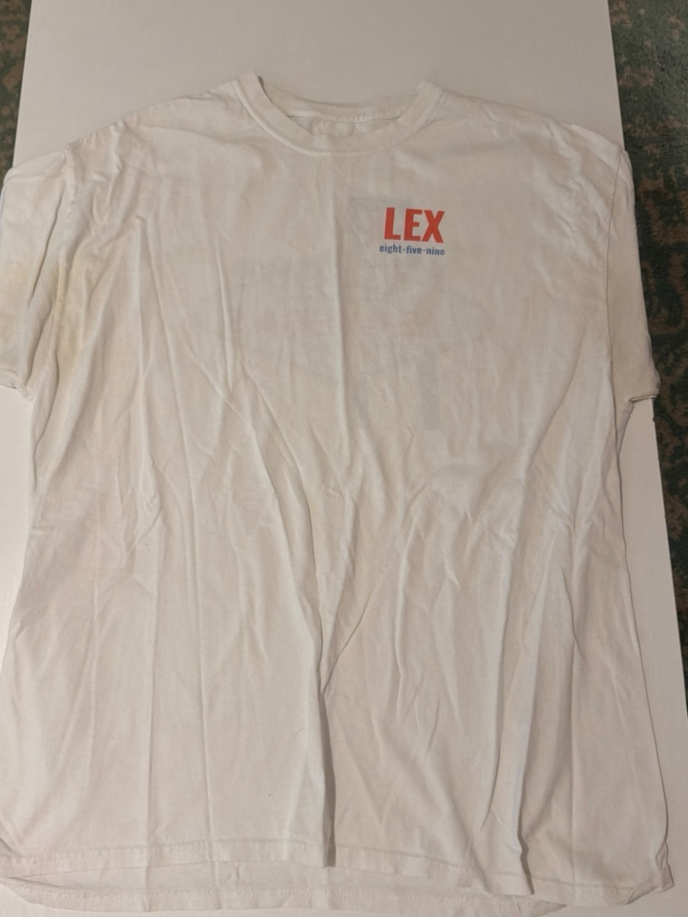 LEX VEGAS Graphic White T‑Shirt with Red Logo